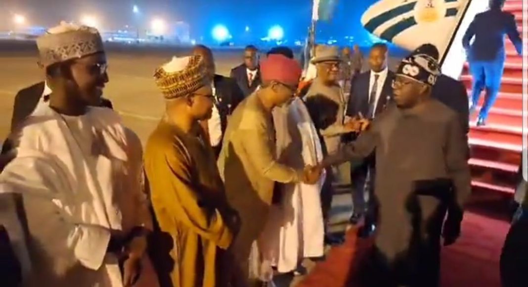 JUST IN: Tinubu returns to Abuja after private visit to Paris